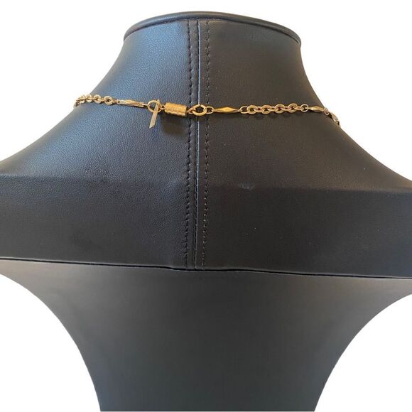 1928 Brand Vintage Gold Toned & & Clear Faceted Bead Purse Pendant Necklace. - Picture 4 of 8